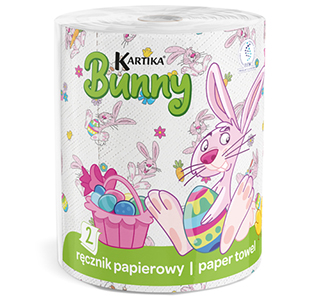 Ręcznik papierowy Kartika Bunny 1 rolka 300 listków 2 warstwy